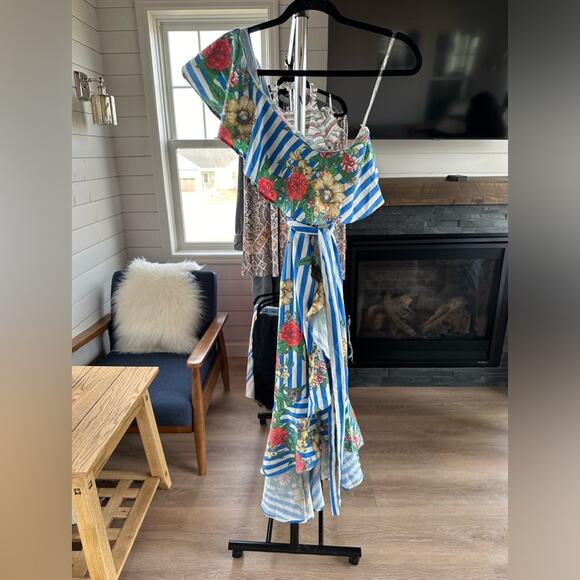 Flying Tomato High Low Floral Striped Dress - Picture 5 of 11